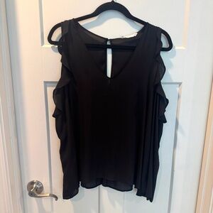 Lush Blouse, M, EUC, Sheer, Long Sleeve, Black